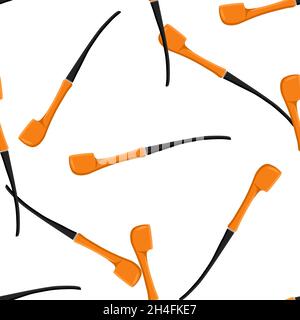 Irischer Feiertag St. Patrick Tag, nahtlose orange rauchenden Rohre. Muster St. Patrick Day bestehend aus vielen identischen Rauchpfeifen auf weißem Hintergrund. Sm Stock Vektor
