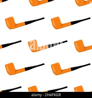 Irischer Feiertag St. Patrick Tag, nahtlose orange rauchenden Rohre. Muster St. Patrick Day bestehend aus vielen identischen Rauchpfeifen auf weißem Hintergrund. Sm Stock Vektor