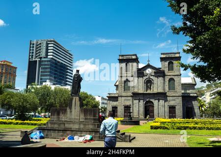 PORT LOUIS, MAURITIUS-3. DEZEMBER 2019: Außenansicht der Unbefleckten Empfängnis-Kirche in Port Louis, Mauritius. Stockfoto