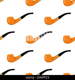 Irischer Feiertag St. Patrick Tag, nahtlose orange rauchenden Rohre. Muster St. Patrick Day bestehend aus vielen identischen Rauchpfeifen auf weißem Hintergrund. Sm Stock Vektor