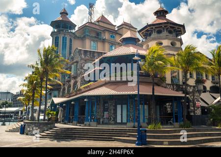 MAURITIUS – 12. DEZEMBER 2019. Das Stadtzentrum in der Hauptstadt von Mauritius, Port Louis. Stockfoto