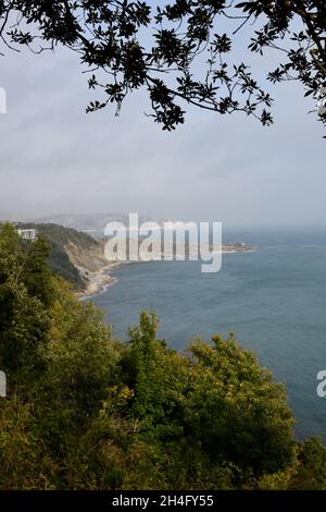 Blick vom South West Coast Path auf die Durlston Bay Stockfoto