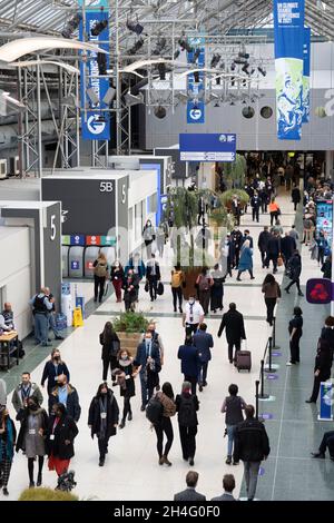 Glasgow, Schottland, Großbritannien. November 2021. Tag 3 der UN-Klimakonferenz in Glasgow. PIC; Innenansicht der SEC während der COP26. Iain Masterton/Alamy Live News. Stockfoto