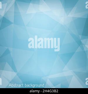 Abstrakter hellblauer Hintergrund, strukturiert durch Dreiecke. CMMK-Farbmodus. Geometrisches Vektormuster Stock Vektor
