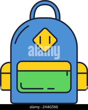 Rucksack Symbol Schultasche Pack flache Vektor Stock Vektor