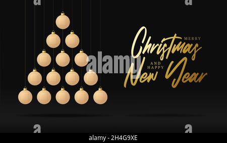 Gesunde Weihnachten und Neujahr Grußkarte Weihnachtsbaum. Kreativer Weihnachtsbaum aus medizinischem Gips auf schwarzem Hintergrund für Weihnachten und Neujahr ce Stock Vektor