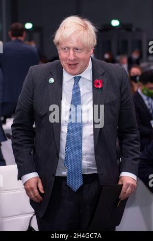 Glasgow, Schottland, Großbritannien. November 2021. IM BILD: Boris Johnson, Premierminister des Vereinigten Königreichs (UK). An diesem Nachmittag treffen sich die Staats- und Regierungschefs der Welt auf der COP26-Klimakonferenz in Glasgow. Quelle: Colin Fisher/Alamy Live News Stockfoto