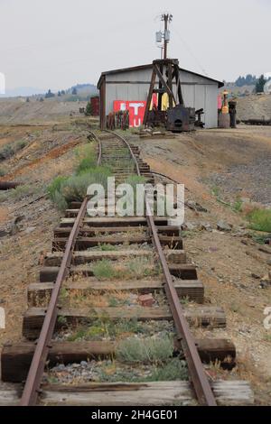 Alte Mine Hof im World Museum of Mining.Butte.Montana.USA Stockfoto