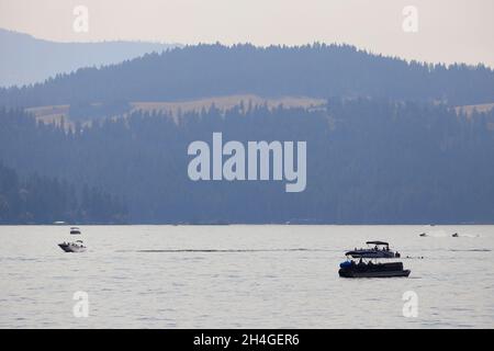 Freizeitboote in Coeur d'Alene Lake.Coeur d'Alene.Idaho.USA Stockfoto