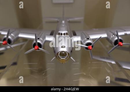 Das Modell der Boeing Y1B-17A Flying Fortress, ein Turbo-Kompressor Bomber Display in der Ausstellung der Boeing 1916-2016 Centennial Feier im Museum of History and Industry.Seattle.Washington.USA Stockfoto