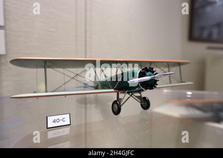 Das Modell der Boeing Modell 40 C Commercial Transport Display in der Ausstellung der Boeing 1916-2016 Centennial Feier.Museum für Geschichte und Industrie.Seattle.Washington.USA Stockfoto