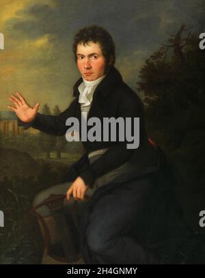 Ein Porträt des deutschen Komponisten Ludwig van Beethoven Stockfoto