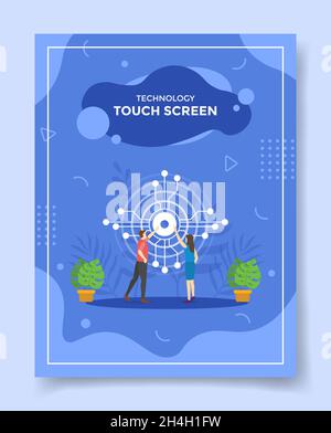 Touchscreen-Technologie-Konzept für Vorlage von Bannern, Flyern, Büchern und Magazin-Cover-Vektor-Illustration Stockfoto