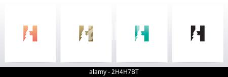 Pine Tree auf Letter Logo Design H Stock Vektor