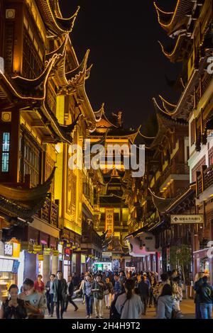 Historischer Tempelbezirk, Shanghai, Shanghai Shi, Tempelbezirk, China Stockfoto