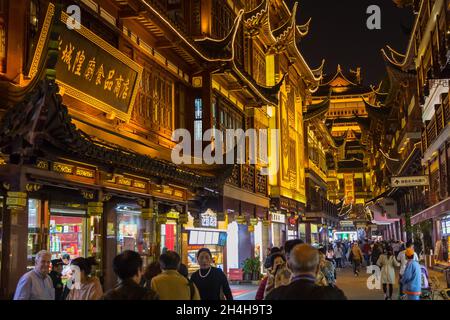 Historischer Tempelbezirk, Shanghai, Shanghai Shi, Tempelbezirk, China Stockfoto