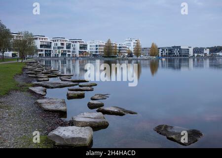 Phoenix Lake, Hoerde, Dortmund, Ruhrgebiet, Nordrhein-Westfalen, Deutschland Stockfoto