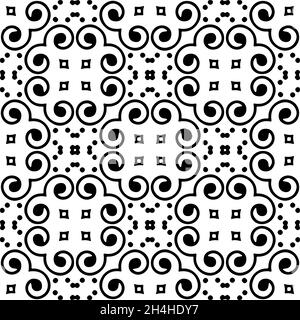 Nahtloses Vektormuster. Moderne, stylische Textur. Komposition aus regelmäßig wiederholenden geometrischen Elementen. Monochrom, einfach. Vektorgrafiken. B Stock Vektor