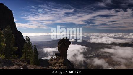 Gran Canaria, zentraler montainous Teil der Insel, Las Cumbres, dh die Summits, Felsformation Champion Stockfoto
