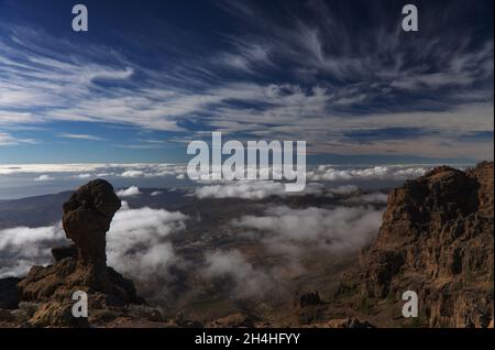 Gran Canaria, zentraler montainous Teil der Insel, Las Cumbres, dh die Summits, Felsformation Champion Stockfoto