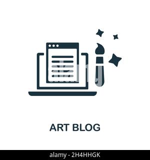 Art Blog-Symbol. Monochromes Schild aus der Social-Media-Marketing-Sammlung. Creative Art Blog Icon Illustration für Web-Design, Infografiken und mehr Stock Vektor