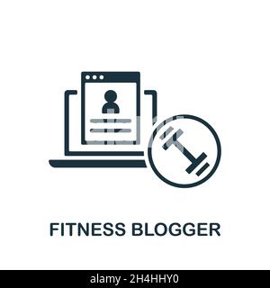 Symbol für Fitness-Blogger. Monochromes Schild aus der Social-Media-Marketing-Sammlung. Creative Fitness Blogger Icon Illustration für Webdesign, Infografiken Stock Vektor