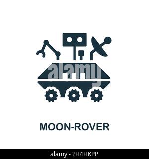 Das Symbol von Moon-Rover. Monochromes Schild aus der Weltraumsammlung. Kreative Moon-Rover Icon-Illustration für Webdesign, Infografiken und mehr Stock Vektor