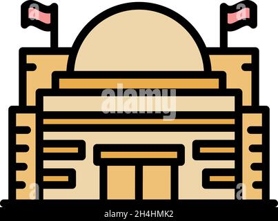 Symbol des Budapester parlaments. Umriss budapest parlament Vektor Symbol Farbe flach isoliert Stock Vektor