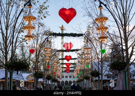 Weihnachten im Tivoli in Kopenhagen Stockfoto