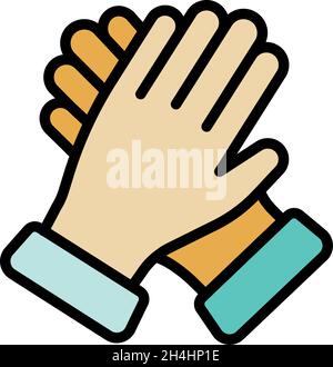 Applaus-Symbol. Kontur Applaus Vektor Symbol Farbe flach isoliert Stock Vektor