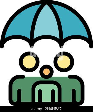 Symbol für sichere Clients. Kontur sichere Clients Vektor Symbol Farbe flach isoliert Stock Vektor