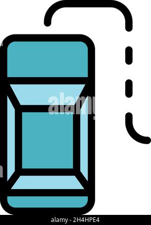 Symbol für das Fahrzeug. Kontur fahren Auto Vektor Symbol Farbe flach isoliert Stock Vektor