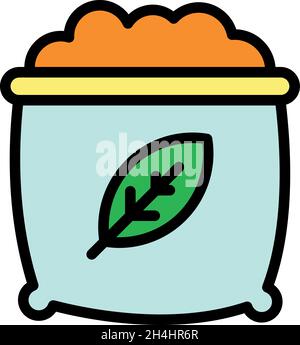 Symbol „Dünger packen“. Umriss Pack Dünger Vektor Symbol Farbe flach isoliert Stock Vektor