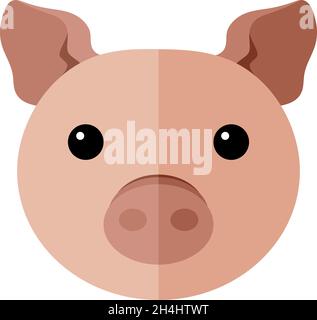 Flaches Design Ikone Schwein. Abbildung. Stock Vektor