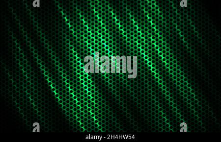 Dunkelgrüner Hexagon Tech farbenfroher Sporthintergrund mit Kohlefaser. Technologie Wabenmuster abstrakter Vektor Hintergrund Stock Vektor