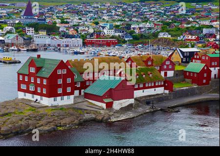 Iles Feroe, Ile de Streymoy, Torshavn, quartier de Tinganes dans la vieille ville // Torshavn, Färöer-Inseln Stockfoto