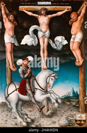 Die Kreuzigung mit dem konvertierten Centurion, Gemälde von Lucas Cranach dem Älteren, 1538 Stockfoto