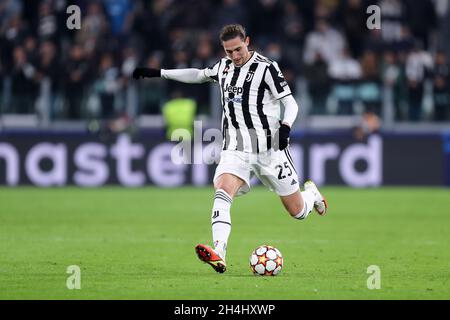 Adrien Rabiot vom FC Juventus im Einsatz beim UEFA Champions League-Spiel der Gruppe H zwischen dem FC Juventus und dem FC Zenit . Stockfoto