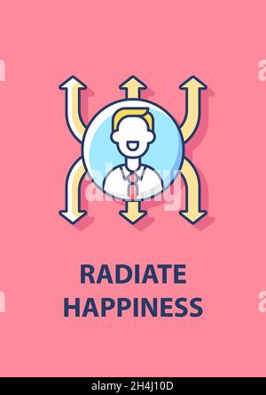 Glückwunschkarte mit farbigen Symbolen ausstrahlen Stock Vektor