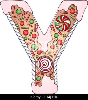 Alphabet Lebkuchenbuchstabe Y Stock Vektor