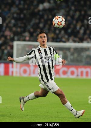 Turin, Italien. November 2021. Paulo Dybala (Juventus FC) während Juventus FC vs Zenit St. Petersburg, UEFA Champions League Fußballspiel in Turin, Italien, November 02 2021 Quelle: Independent Photo Agency/Alamy Live News Stockfoto