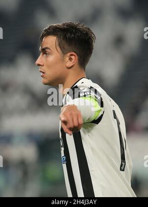 Turin, Italien. November 2021. Paulo Dybala (Juventus FC) während Juventus FC vs Zenit St. Petersburg, UEFA Champions League Fußballspiel in Turin, Italien, November 02 2021 Quelle: Independent Photo Agency/Alamy Live News Stockfoto