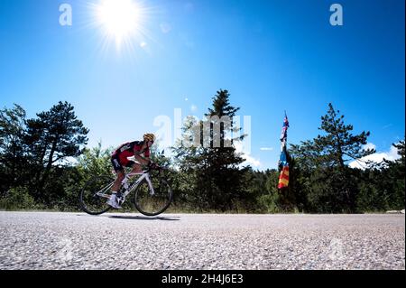 Juli 2016. Tour De France Etappe 12 von Montpellier zum Mont Ventoux. Richie Porte. Stockfoto