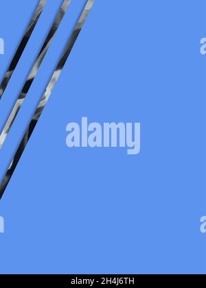 Abstrakte dunkle Linien, 3D-Rendering. Blauer Hintergrund Stockfoto