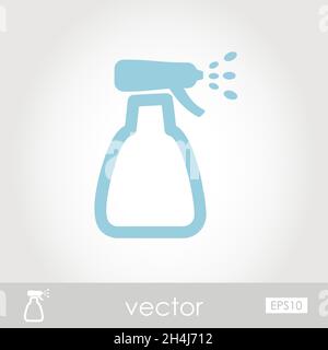 Symbol der Sprühflasche mit flüssigen Umriss isoliert, Garten, Zerstäuber, Pulverisierer, Sprüher eps 10 Stock Vektor