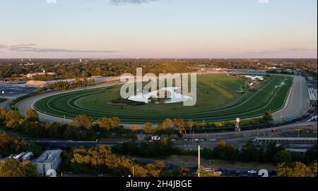 ELMONT, USA - 01. Oktober 2021: Luftaufnahme der neuen UBS Arena auf der Rennstrecke Belmont Park in Elmont, New York Stockfoto