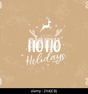 Schöner Weihnachtsschriftzug mit niedlicher Dekoration, handgeschriebenem Spruch, ideal für Karten, Etiketten, Tags, Banner, Tapeten - Vektor-Design Stock Vektor