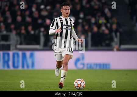 Turin, Italien. November 2021. Paulo Dybala vom FC Juventus in Aktion beim Fußballspiel der UEFA Champions League der Gruppe H zwischen dem FC Juventus und Zenit ST Petersburg im Juventus-Stadion in Turin (Italien) am 2. November 2021. Foto Federico Tardito/Insidefoto Kredit: Insidefoto srl/Alamy Live News Stockfoto