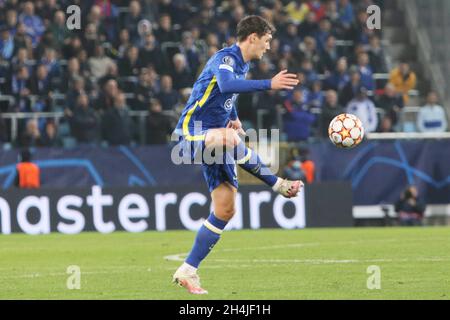 Malmö, Schweden. November 2021. Andreas Christensen vom FC Chelsea während der UEFA Champions League, Gruppe H Fußballspiel zwischen Malmo FF und Chelsea FC am 2. November 2021 im Eleda Stadion in Malmö, Schweden - Foto: Laurent Lairys/DPPI/LiveMedia Kredit: Unabhängige Fotoagentur/Alamy Live News Stockfoto