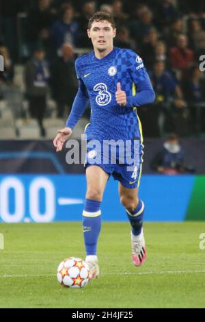 Malmö, Schweden. November 2021. Andreas Christensen vom FC Chelsea während der UEFA Champions League, Gruppe H Fußballspiel zwischen Malmo FF und Chelsea FC am 2. November 2021 im Eleda Stadion in Malmö, Schweden - Foto: Laurent Lairys/DPPI/LiveMedia Kredit: Unabhängige Fotoagentur/Alamy Live News Stockfoto